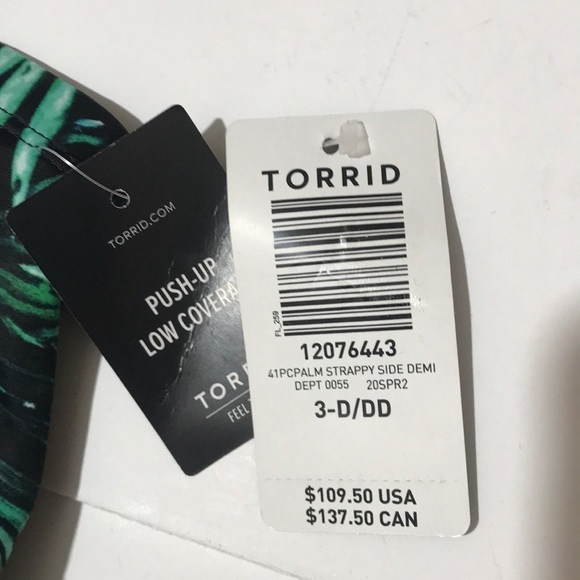 🎉HP🎉Torrid BLACK GREEN PALM PUSH-UP SWIMSUIT - Picture 11 of 16